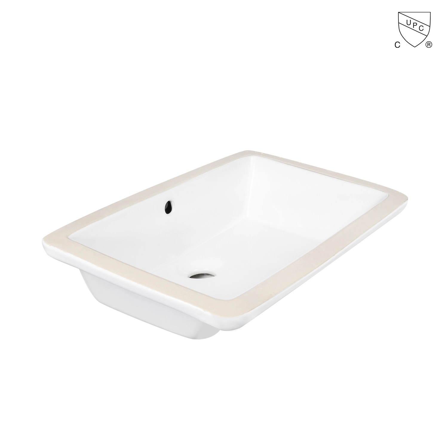 white square bathroom sink, rectangle under counter wash basin, upc under-mount sink, 21-inch under-mounted sink